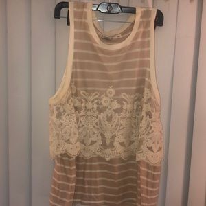 Anthropologie lace overlay tank